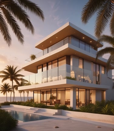 A luxurious beachfront property in Cancun.