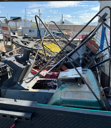 A trailer filled with metal debris to be recycled 