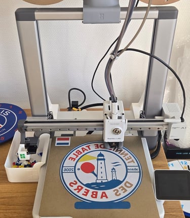 a printer machine with a printer on it