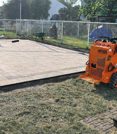 Paving stones patio installation in Montreal by Stoneway Landscaping