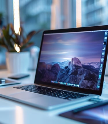 Ein Laptop und ein Smartphone auf einem Schreibtisch