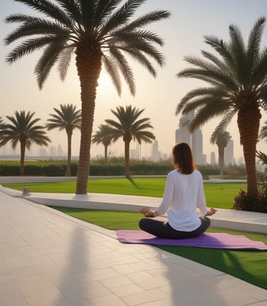 A man is receiving a medical check-up or test from a female healthcare professional who is sitting at a table outside. The man is smiling and wearing a yellow t-shirt, while the professional is dressed in a white coat. There are several people standing around, likely part of an event or fair. Medical supplies and informational materials are scattered on the table.