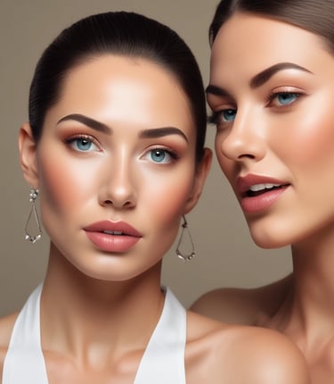 two women airbrush makeup