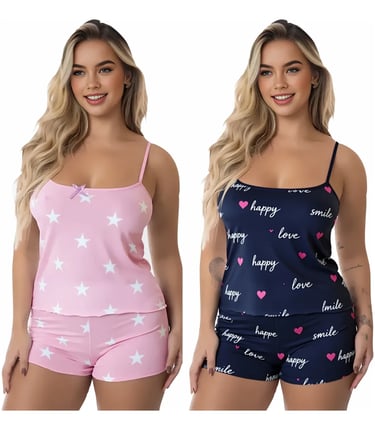 pijama feminino kit com 4 peças