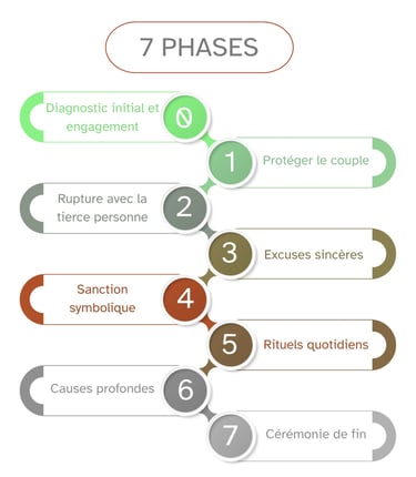 schéma du parcours du patient au sein du programme "infidélité: débrefing et plan de reprise"
