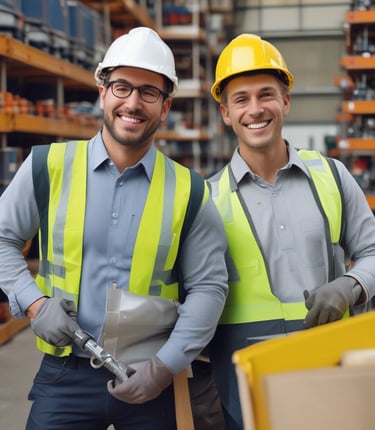 Close-up of modern safety gear arranged on a clean surface.