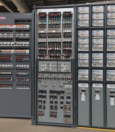Technician performing an electrical safety inspection in an industrial facility.
