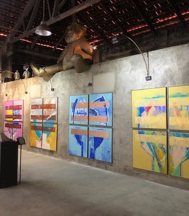 Four large and modern abstract paintings - Flash for empathy