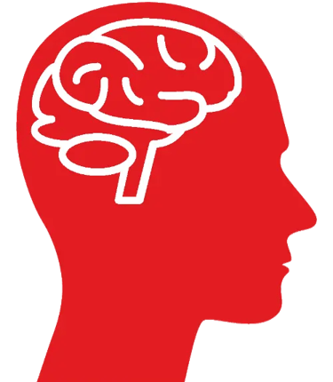 Red head with brain