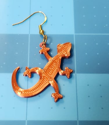 3D Printed Lizard Earring
