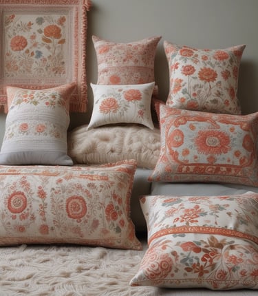 A vibrant display of handcrafted Pakistani textiles showcasing intricate patterns.