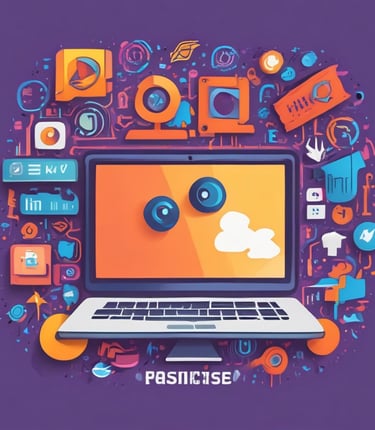 A vibrant image showcasing a team working on web design.