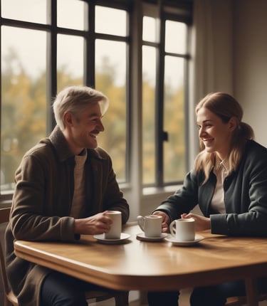A serene home office setup with natural elements.