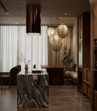 Luxury kitchen island counter Dubai Marina