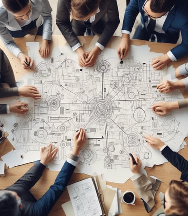 A friendly handyman in a blue uniform fixing a wooden door frame in a cozy home.