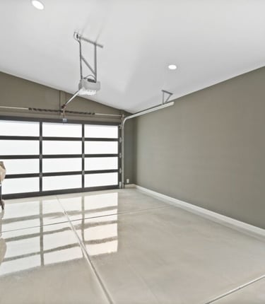 Solid color epoxy garage floor 