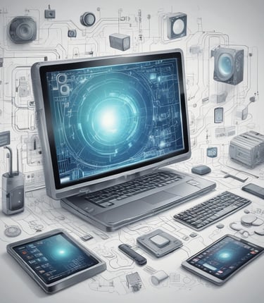 A modern tech review blog layout showcasing gadgets and electronics.