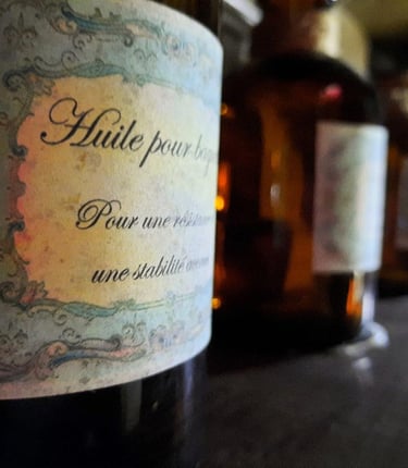 Bouteilles de potion sur une étagère dans la boutique de magie de la salle d'évasion