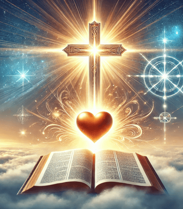 Cross, heart, Holy Bible