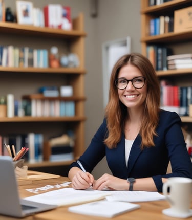 A person in formal attire is giving a presentation in a conference room. The person is holding a device, possibly a remote, and gesturing while speaking. A large projection screen is visible in the background, accompanied by elegant lighting and decor.