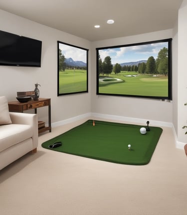 A pile of bright yellow golf balls is lying on an inclined black tray, with some of them scattered on artificial green grass. The golf balls have some black markings and the word 'PRACTICE' written on them. There is a blurry background that includes part of a net and some text.