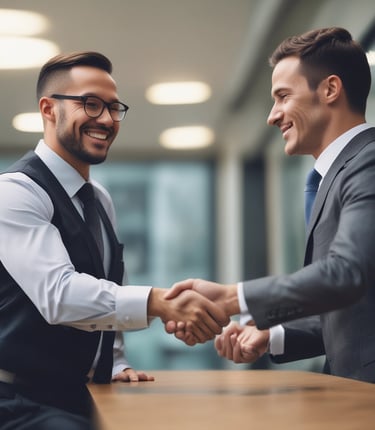 Professional team collaborating in a modern office with financial charts on screens.
