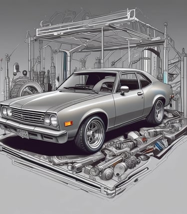 A collage showcasing automotive services, rental cars, and freight transport.