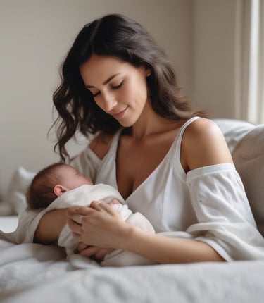 A warm, natural-toned portrait of a breastfeeding consultant smiling gently in a softly lit room.