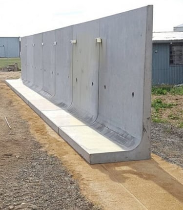 Heavy-duty precast RCC retaining wall manufactured by Abhay Precast for infrastructure and industrY