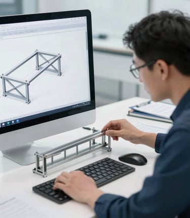 Ingeniero diseñando una estructura