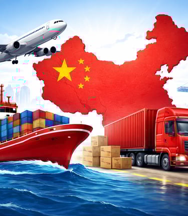 Global shipping from China in motion