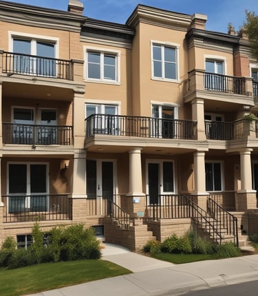 Photo of Christine Rzito reviewing property documents in a bright office.