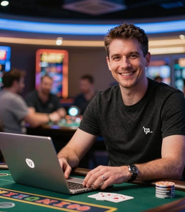 Professional office setting with a team collaborating over affiliate marketing strategies.