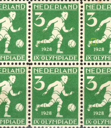 a stamp stamp with a soccer player on it