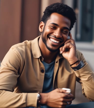 A confident young woman happily working on her laptop in a bright, modern home office