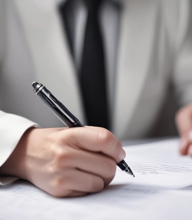 Professional lawyer consulting with a client in modern office environment, emphasizing support and trust.