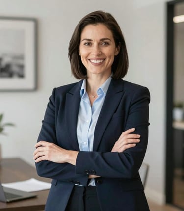 A friendly appraiser discussing home value with a smiling homeowner in a cozy living room.