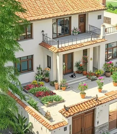 Fabulous House with Flower Beds