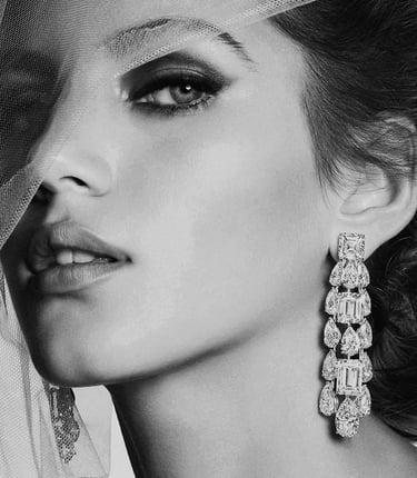a woman wearing a CVD Lab-Grown Diamonds Earring