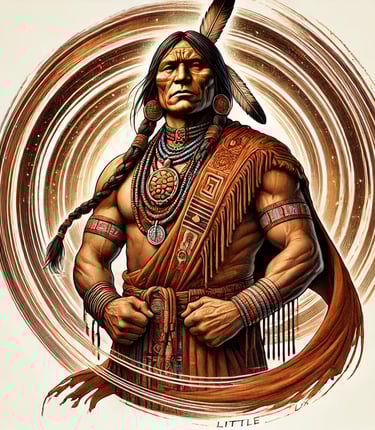 DALL·E 2024-09-01 17.06.23 - A powerful Native American male figure, dressed in traditional attire