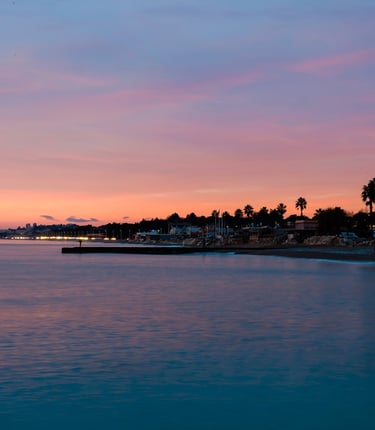 Villenuve Loubet a sunset view of a beach at dusk