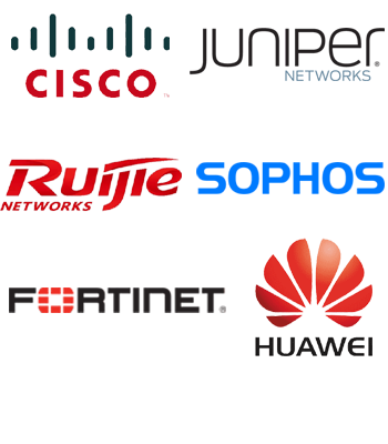 cisco juniper ruijie sophos fortinet huawei