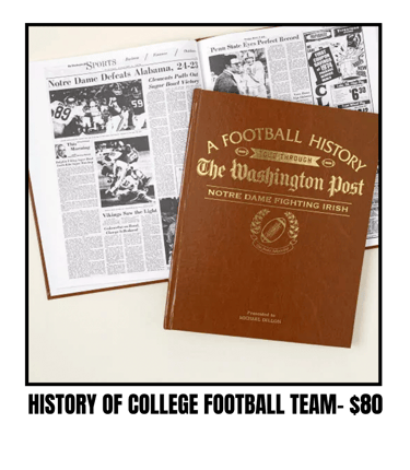 Personalized Coffee Table Book College Sports