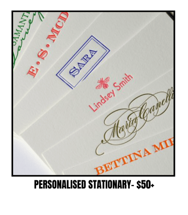 Personalised Script Letterpress Flat Notecards - Correspondence Cards, gifts for in-laws