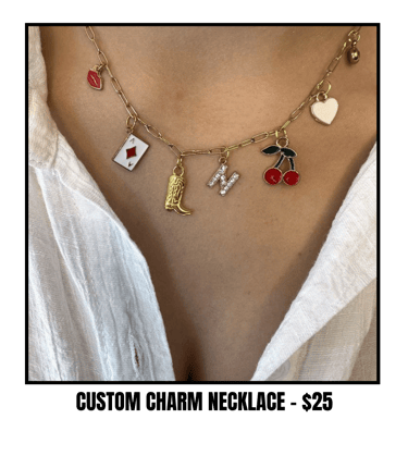 Custom Gold Charm Necklace, Pick your charms, gold filled paperclip chain