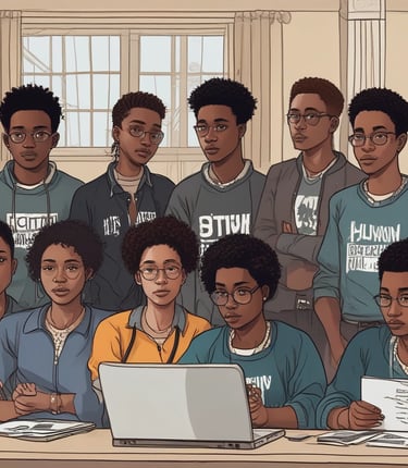 A legislative chamber with people sitting at wooden desks and chairs arranged in rows, surrounded by ornate architectural details. The room features red walls with decorative columns, a clock on the wall above the speaker's area, and several flags. Individuals are engaged in discussions and using laptops or reviewing documents.