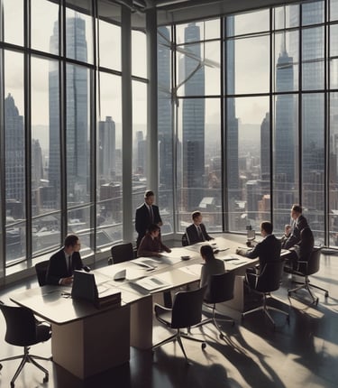 A welcoming office scene with a friendly consultant assisting a client with paperwork.