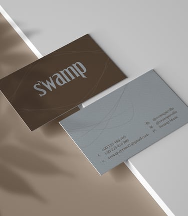 tarjetas de visita con el logotipo de swamp