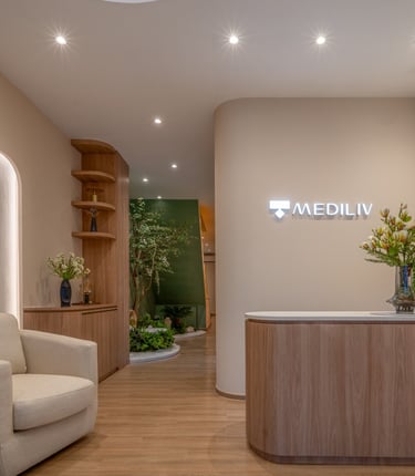 Mediliv Wellness Clinic Bangna reception area - Luxury Physiotherapy and Future Cosmetics Facial