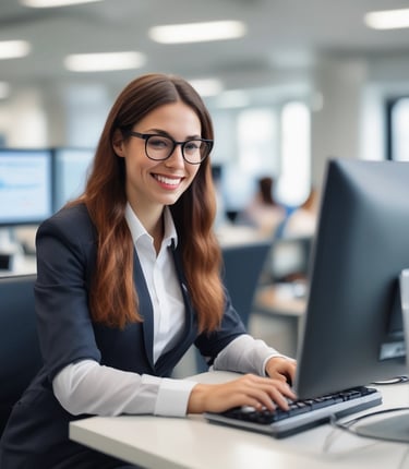 An image showcasing the MDM LLC team working on technology solutions.